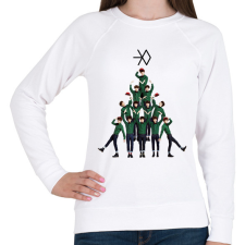 PRINTFASHION EXO Christmas - Női pulóver - Fehér női pulóver, kardigán