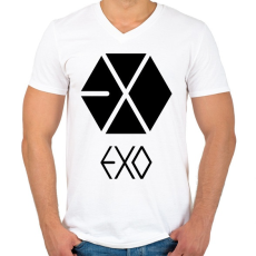 PRINTFASHION exo logo - Férfi V-nyakú póló - Fehér