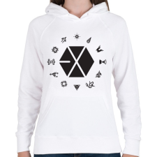 PRINTFASHION EXO logo - Női kapucnis pulóver - Fehér női pulóver, kardigán