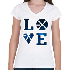 PRINTFASHION Exo Love - Női V-nyakú póló - Fehér női póló