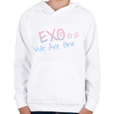 PRINTFASHION Exo: We are one! - Gyerek kapucnis pulóver - Fehér gyerek pulóver, kardigán