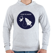 PRINTFASHION Explore the universe! - Férfi kapucnis pulóver - Sport szürke férfi pulóver, kardigán