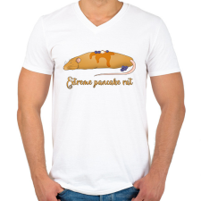 PRINTFASHION Extreme pancake rat - Férfi V-nyakú póló - Fehér férfi póló