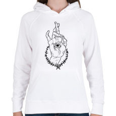 PRINTFASHION Eye in hand - Női kapucnis pulóver - Fehér