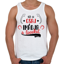 PRINTFASHION Ez a csaj imádja a lovakat - Férfi atléta - Fehér atléta, trikó