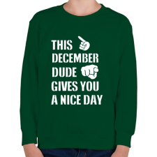 PRINTFASHION Ez a decemberi csávó szép napot kíván neked - Gyerek pulóver - Sötétzöld gyerek pulóver, kardigán