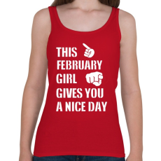 PRINTFASHION Ez a februári csaj szép napot kíván neked - Női atléta - Cseresznyepiros