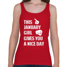 PRINTFASHION Ez a januári csaj szép napot kíván neked - Női atléta - Cseresznyepiros női trikó