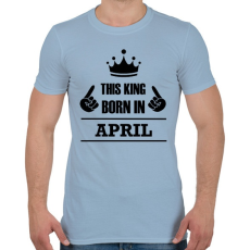 PRINTFASHION Ez a király áprilisban született - Férfi póló - Világoskék