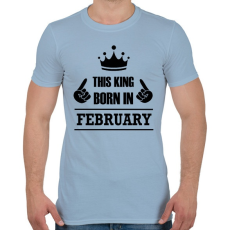 PRINTFASHION Ez a király februárban született - Férfi póló - Világoskék