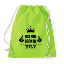 PRINTFASHION Ez a király júliusban született - Sportzsák, Tornazsák - Limezöld tornazsák
