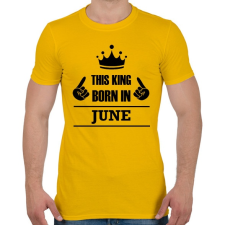 PRINTFASHION Ez a király júniusban született - Férfi póló - Sárga férfi póló