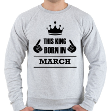 PRINTFASHION Ez a király márciusban született - Férfi pulóver - Sport szürke férfi pulóver, kardigán