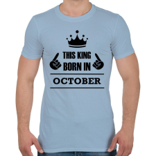 PRINTFASHION Ez a király októberben született - Férfi póló - Világoskék férfi póló