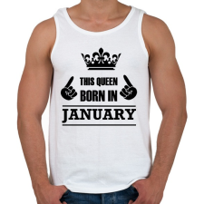 PRINTFASHION Ez a királynő januárban született - Férfi atléta - Fehér atléta, trikó