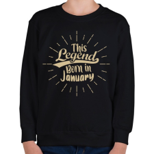 PRINTFASHION Ez a legenda Januárban született - Gyerek pulóver - Fekete gyerek pulóver, kardigán
