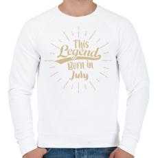 PRINTFASHION Ez a legenda Júliusban született - Férfi pulóver - Fehér