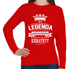 PRINTFASHION Ez a legenda júniusban született - Női pulóver - Piros női pulóver, kardigán