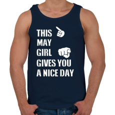 PRINTFASHION Ez a májusi csaj szép napot kíván neked - Férfi atléta - Sötétkék