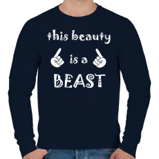 PRINTFASHION Ez a szépség egy szörnyeteg - Férfi pulóver - Sötétkék