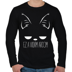 PRINTFASHION Ez a vidám arcom 1 - Férfi hosszú ujjú póló - Fekete