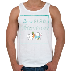 PRINTFASHION Ez az első húsvétom - Fiú - Férfi atléta - Fehér