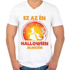 PRINTFASHION Ez az én halloween jelmezem - Férfi V-nyakú póló - Fehér férfi póló