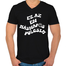 PRINTFASHION Ez az én másnapos pulcsim - Férfi V-nyakú póló - Fekete férfi póló