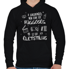 PRINTFASHION Ez egy életstílus - Férfi kapucnis pulóver - Fekete