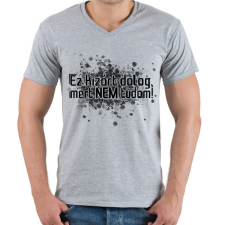 PRINTFASHION Ez kizárt dolog, mert NEM tudom! - Férfi V-nyakú póló - Sport szürke férfi póló