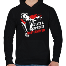 PRINTFASHION Ez lett a kib*aszott mesterművem - Férfi kapucnis pulóver - Fekete