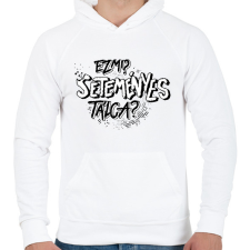 PRINTFASHION Ez mi? SETEMÉNYES tálca? - Férfi kapucnis pulóver - Fehér férfi pulóver, kardigán