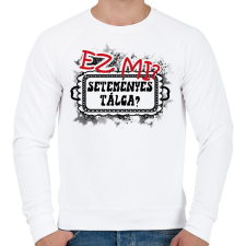 PRINTFASHION Ez mi? Seteményes tálca? - Férfi pulóver - Fehér férfi pulóver, kardigán