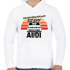 PRINTFASHION Ez nem csak egy autó ez egy AUDI - Férfi kapucnis pulóver - Fehér férfi pulóver, kardigán
