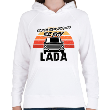 PRINTFASHION Ez nem csak egy autó ez egy LADA - Női kapucnis pulóver - Fehér női pulóver, kardigán