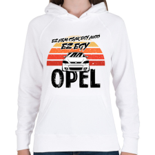 PRINTFASHION Ez nem csak egy autó ez egy OPEL - Női kapucnis pulóver - Fehér női pulóver, kardigán