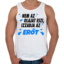 PRINTFASHION Ez nem eszi az olajat - Férfi atléta - Fehér atléta, trikó