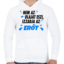 PRINTFASHION Ez nem eszi az olajat - Férfi kapucnis pulóver - Fehér férfi pulóver, kardigán