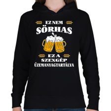 PRINTFASHION Ez nem sörhas! - Női kapucnis pulóver - Fekete női pulóver, kardigán