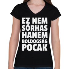 PRINTFASHION Ez nem sörhas - Női V-nyakú póló - Fekete női póló