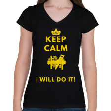 PRINTFASHION ezermester1 - Női V-nyakú póló - Fekete női póló