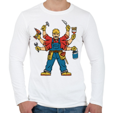 PRINTFASHION Ezermester - Férfi hosszú ujjú póló - Fehér