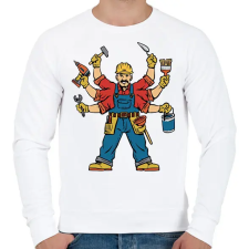 PRINTFASHION Ezermester - Férfi pulóver - Fehér férfi pulóver, kardigán
