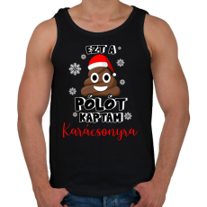 PRINTFASHION Ezt a szar pólót kaptam karácsonyra - Férfi atléta - Fekete