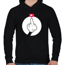 PRINTFASHION Ezt lájkold! - Férfi kapucnis pulóver - Fekete férfi pulóver, kardigán