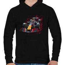 PRINTFASHION F1 autó - Férfi kapucnis pulóver - Fekete férfi pulóver, kardigán