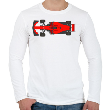 PRINTFASHION F1 Ferrari - Férfi hosszú ujjú póló - Fehér férfi póló
