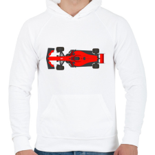 PRINTFASHION F1 Ferrari - Férfi kapucnis pulóver - Fehér férfi pulóver, kardigán
