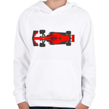 PRINTFASHION F1 Ferrari - Gyerek kapucnis pulóver - Fehér gyerek pulóver, kardigán