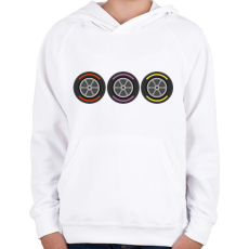 PRINTFASHION F1 gumik - Gyerek kapucnis pulóver - Fehér
